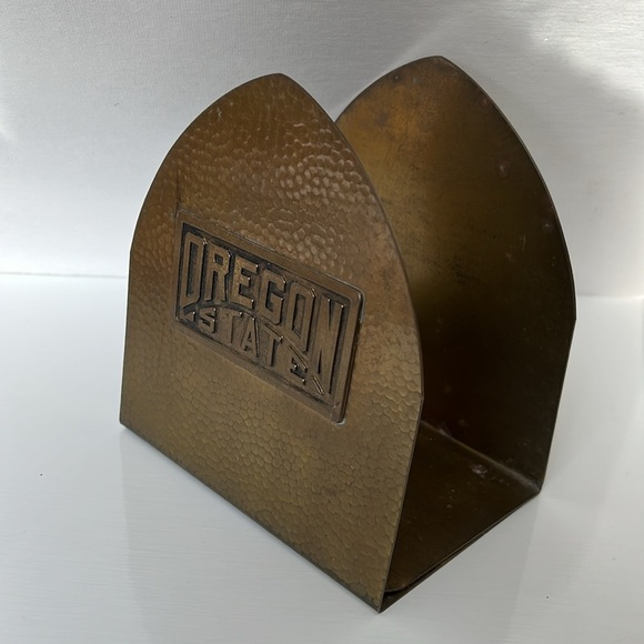 Oregon State Bookends Antique Brass Bookends Robbins Co. Attleboro MA - Picture 2 of 15